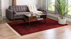 Unique Loom Tekke Collection Area Rug - Sheibani (7' 1" x 10' Rectangle, Red/ Black)
