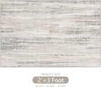 MUJOO Small Rug Washable,2x3 Area Rugs for Entryway Entry Entrance Bedroom Bathroom,Modern Abstract Low Pile Throw Rug,Front Door Mat Non Slip Accent Neutral Carpet Indoor Beige and Grey