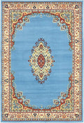 Unique Loom Reza Collection Traditional Persian Style Area Rug, 4 x 6 ft, Light Blue/Ivory