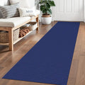 Braided Runner Rug 2x6 Ft Washable Runners for Hallways Kitchen Runner Rug Rubber Backed Cotton Entryway Runner Indoor, Woven Floor Carpet for Hall Kitchen Bedroom, Royal Blue/Navy
