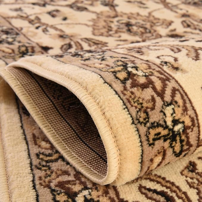 Rugs.com Yasmin Collection Rug – 8 Ft Square Ivory Medium Rug Perfect for Living Rooms, Kitchens, Entryways