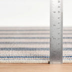 Dash & Albert Nimes Ticking Neutral Machine Washable Rug, 8.5 X 11.5 Feet, Blue Stripe Pattern
