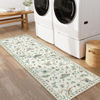 Lahome Insect Kitchen Runner Rugs Non Skid Washable, 2x6 Soft Washable Runner Non Slip, Ultra-Thin Hallway Rug Stain Resistant Carpet for ‎Laundry Bathroom Bedroom(2x6ft,Beige)