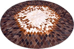 Round Area Rug – Soft and Durable Floor Mat for Living Room, Bedroom, or Entryway – Non-Slip Modern Carpet for Home Decor & Interior Styling(Tan&White 3X3)