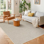 LBRO2M Easy Jute Solid Area Rug 5X7 Washable Rugs for Living Room Bedroom Natural Jute Look Indoor Outdoor Rug Durable, Solid Non Shedding Eco Friendly (5X7 Gray)