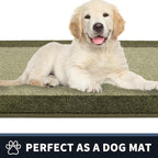 PURRUGS Dirt Trapping Door Mat 34" x 60", Non-Slip/Skid Machine Washable Entryway Rug, Shoes Scraper, Throw Rug, Super Absorbent Area Rug for Muddy Wet Shoes and Paws, Budding Green & Sage Green
