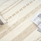 jinchan Moroccan Boho Runner Rug 2x6 - Machine Washable Non-Slip Low-Pile Soft Bohemian Runner Rug for Entryway Hallway Kitchen Bedroom Laundry Room (2‘x6', Beige)
