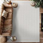 Micro Loop Indoor Rug White 10x14 Boho Geometric Neutral Area Rugs for Living Room Soft Luxury Modern Low and High Pile Durable Stain Resistant Non-Shedding Indoor Area Carpet 10 x 14