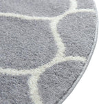 Rugs.com Lattice Frieze Collection Rug – 3' 3 x 5' 3 Oval Light Gray Medium Rug Perfect for Living Rooms, Large Dining Rooms, Open Floorplans