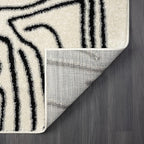 Abani Abstract Beige/Black Area Rug - 6'x9' - Modern Animal/Natural Lines Design - Deco Collection - Easy to Clean - Durable for High Traffic Areas - Bedroom, Office & Kitchen - Medium Pile