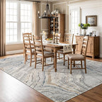 Rugshop Marble Swirl Distressed Gray Area Rug 6' 6" x 9' Ideal for Living Rooms, Bedrooms, or Under 6Person Dining Tables