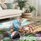 Peacock Rugs for Living Room - 6x8 Rug, Tropical Palm Leaves Area Rugs for Bedroom, Peacock Decor Rug, Floral Animal Washable Carpet, Peafowl Carpet - Peafowl Home Decor & Gifts