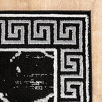GLORY RUGS Area Rugs Marble 2x7 Black Gray Carpet Modern Abstract Rug Living Room Dining Bedroom Rug