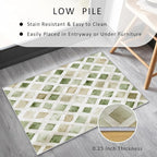 Checkered Rug, Washable 5x7 Rug for Living Room, Geometric Rhombus Patterned Indoor Carpet, Checkered Decor for Home, Bedroom, Soft Non Slip Thin Design FER38