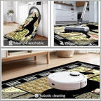 Western Horse Print Rugs 2x3ft,Boho Floral Area Rug, Botanical Print Low Pile Carpet, Stain-Resistant & Machine Washable Non-Slip Mat for Living Room, Bedroom, Dining Room