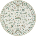 Lahome Insect Washable Round Rugs, Non-Slip Soft Round Rug 4ft Ultra-Thin, Small Boho Circle Carpet for Entryway Kitchen Bedroom Nursery Bathroom, Beige