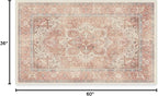 RUGGABLE Washable Area Rug – Kamran Rose Pink 3x5, Stain-Resistant, Non-Slip – Small Machine Washable Rugs for Living Room, Bedroom, Hallway, Entryway & Office–with Cushioned Pad