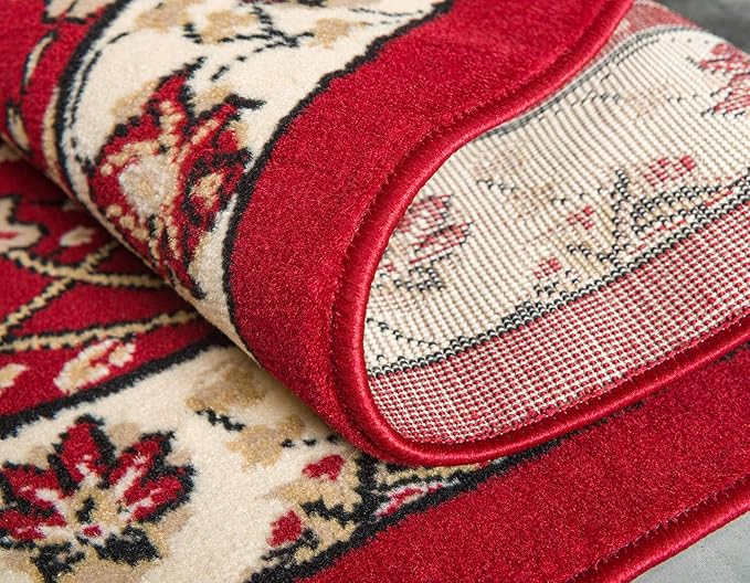 Unique Loom Espahan Collection Area Rug - Cape Cod (7' 1" x 10' Rectangle, Red/ Beige)