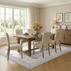 SOULFUL Medium Pile 4x6 Rugs for Living Room - Soft Underfoot Area Rug - Light Taupe Boho Floral - Washable Non-Slip - Perfect for Bedroom Kids Room Under Dining Table Office