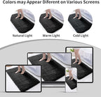 Small Bathroom Rug 17x24 Non Slip Black Fluffy Bath Mat for Bathroom Floor Washable Plush Luxury Bath Rug for Tub Soft Shaggy Shower Mat