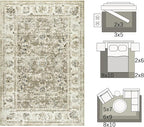 jinchan Fiora Floral 2x3 Rug for Entryway - Vintage Washable Area Rug Ultra-Thin Low Pile Soft Small Non Slip Distressed Indoor Door mat Accent for Entrance Kitchen Bathroom Bedroom (2x3ft, Taupe)
