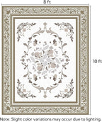 SOULFUL Medium Pile 8x10 Rugs for Living Room - Cozy Soft Underfoot Large Area Rug - Brown Boho Floral - Washable Non-Slip - Perfect for Bedroom Kids Room Under Dining Table Office