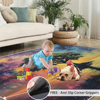 3x4 Tree of Life Rugs for Entryway - Galaxy Tree Kids Bedroom Rug, Dreamlike Starry Sky Mudroom Rug Soft for Coffee Shop Living Room Under Table Game Room