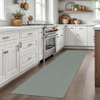 EARTHALL Washable Runner Rug 2x7 Ft Non Slip Runners for Hallways Cotton Rubber Backed Kitchen Runner Braided Indoor Floor Carpet Runners for Entryway, Hallway, Kitchen, Bedroom, Green/Grey