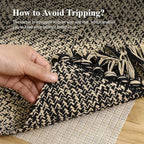 Collive Washable Kitchen Runner Rug, Modern Farmhouse Hand Woven Entryway Rugs Non Slip, Cotton Reversible Bathroom Carpet for Bedroom Hallway Foyer Back Door Decor, Natural/Black 2 x 4.3 ft
