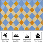6x9 Rug Washable - Checkerboard Rug for Bedroom, Retro Geometric Non Slip Low Pile Area Rugs for Living Room, Checkerboard Carpets Home Decor & Gifts
