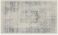 RUGGABLE Washable Vintage Area Rug – Kamran Blue Quartz 3x5, Stain-Resistant, Non-Slip – Small Machine Washable Rugs for Living Room, Bedroom, Hallway, Entryway & Office–with Cushioned Pad