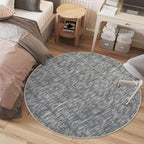 RUGSREAL Washable 4ft Round Rug Modern Solid Area Rug Circle Rug for Entryway Kitchen Indoor Non-Slip Dining Room Throw Carpet Contemporary Area Rug for Bedroom Living Room Nursery, 4' x 4' Round Grey