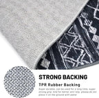 KUTA Area Rug 5x7 Black, Washable Boho Large Living Room Moroccan Rugs Non-Slip, Ultra Soft Geometric Traditional Farmhouse Carpet for Dining Room Bedroom Dorm Office Home Décor