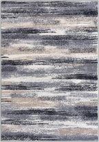 Modern Abstract 5x7 Machine Washable Area Rug Non-Slip Soft Bedroom Living Romm Rug Grey Black Multi Ultra Thin Print Faux Wool Floor Carpet Throw Rugs for Nursery Playroom Dining Room Indoor