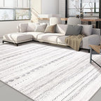 Nakagishi 10x12 Area Rug Living Room: Washable Boho Large Neutral Soft Farmhouse Modern Rugs Stain Resistant Moroccan Non-Slip Indoor Floor Carpet for Bedroom Nursery Kids Playroom Office- Gray