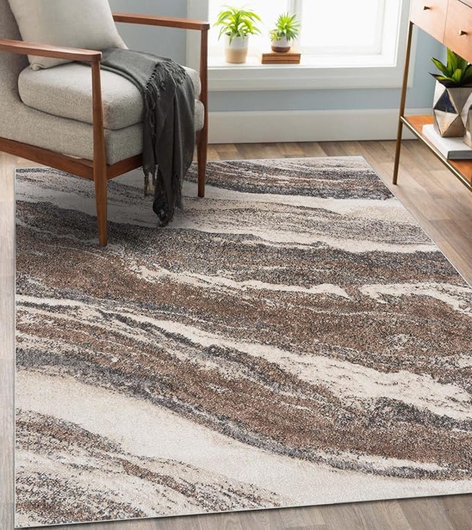 LUXE WEAVERS Lagos Collection 7983 Grey 6x9 Art Deco Area Rug