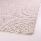 Hand-Tufted 100% Wool Pile Area Rug – Geometric Textured Grid Check Pattern – Thick and Durable Floor Carpet for Bedroom, Living Room, Kids Room, and Dining Area (Ivory Grey, 2.6' x 12')