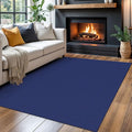 Braided Area Rug 4x6 Ft Washable Rugs for Entryway Throw Rugs Rubber Backed Door Mat Indoor Entrance Cotton Bedroom Rug Woven Door Carpet for Foyer Bedroom Living Room, Royal Blue/Navy