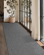 Color&Geometry Door Mat 3'x12' Runner Rug with Rubber Backing, Non Slip Washable Hallway Runner Kitchen Runner Rug, Carpet Runners for Hallway Living Room Bedroom, Grey (Rolled-up NO Creases)