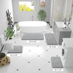 OLANLY Bathroom Rugs 47x17, Extra Soft Absorbent Chenille Bath Rugs, Rubber Backing Quick Dry, Machine Washable Bath Mats for Bathroom Floor, Tub and Shower, Home Decor Accessories, Light Grey