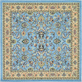 Unique Loom Sialk Hill Collection Area Rug - Washington (8' Square Light Blue/Navy Blue)
