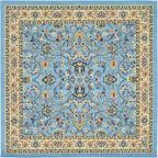 Unique Loom Sialk Hill Collection Area Rug - Washington (8' Square Light Blue/Navy Blue)