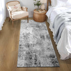 Ompaa Non Slip, Washable, Soft Abstract Long Carpet Runner Rug with Rubber Backing for Hallways, Kitchen, Bedroom, Bathroom, Entryway, Grey, 2x6 ft