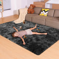 5x7 Area Rugs for Living Room, Fluffy Large Rugs for Bedroom, Soft Shag Fuzzy Non-Slip Carpet for Kids Boys and Girls Nursery Room Dorm Indoor Home Decor (Tie-Dyed Black Grey, 5ft x 7ft)
