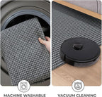 KOZYFLY Long Runners for Hallways 3x12 ft Washable Kitchen Runner Non Slip Rubber Backed Hallway Rugs Cotton Entryway Runner Rug Floor Carpet for Indoor Hall, Backdoor, Kitchen, Grey/Dark Grey