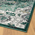 LUXE WEAVERS Moroccan Green 4x5 Medallion Area Rug for Living Rooms