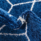 Unique Loom Trellis Frieze Collection Area Rug - Geometric (3' Round, Navy Blue/ Ivory)