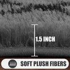 ONASAR Bedroom Living Room Area Rugs 5x8, Grey and Black Geometric Rug Floor Mat for Home Decor Aesthetic, Soft Shaggy Plush Fluffy Moroccan Carpet for Teen Nursery Playroom Dorm Classroom
