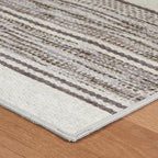 Dash & Albert Ellington Stripe Grey Machine Washable Rug, 5 X 8 Feet, Grey Stripe Pattern