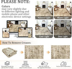 3x5 Machine Washable Area Rug for Entryway, Brown Modern Vintage Abstract Rug Non-Slip Low Pile Soft Faux Wool Small Carpet, Kids and Pets Friendly for Bedroom Kitchen Hallway Home Decor Rug